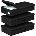 Black 3 Pack Underbed Storage Containers with Handles S8683