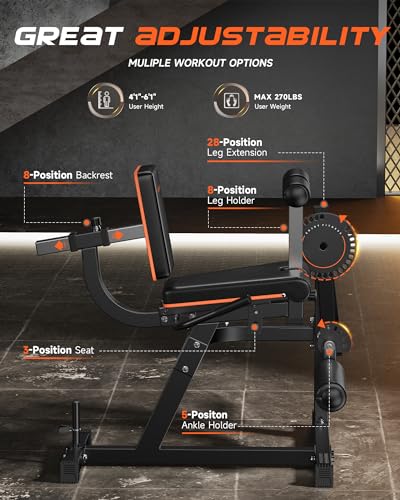 3-in-1 Adjustable Leg Extension and Curl Machine G74543