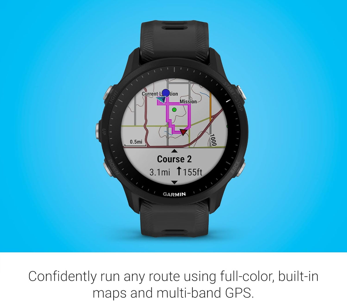 Black GPS Running Smartwatch (Renewed) V43589