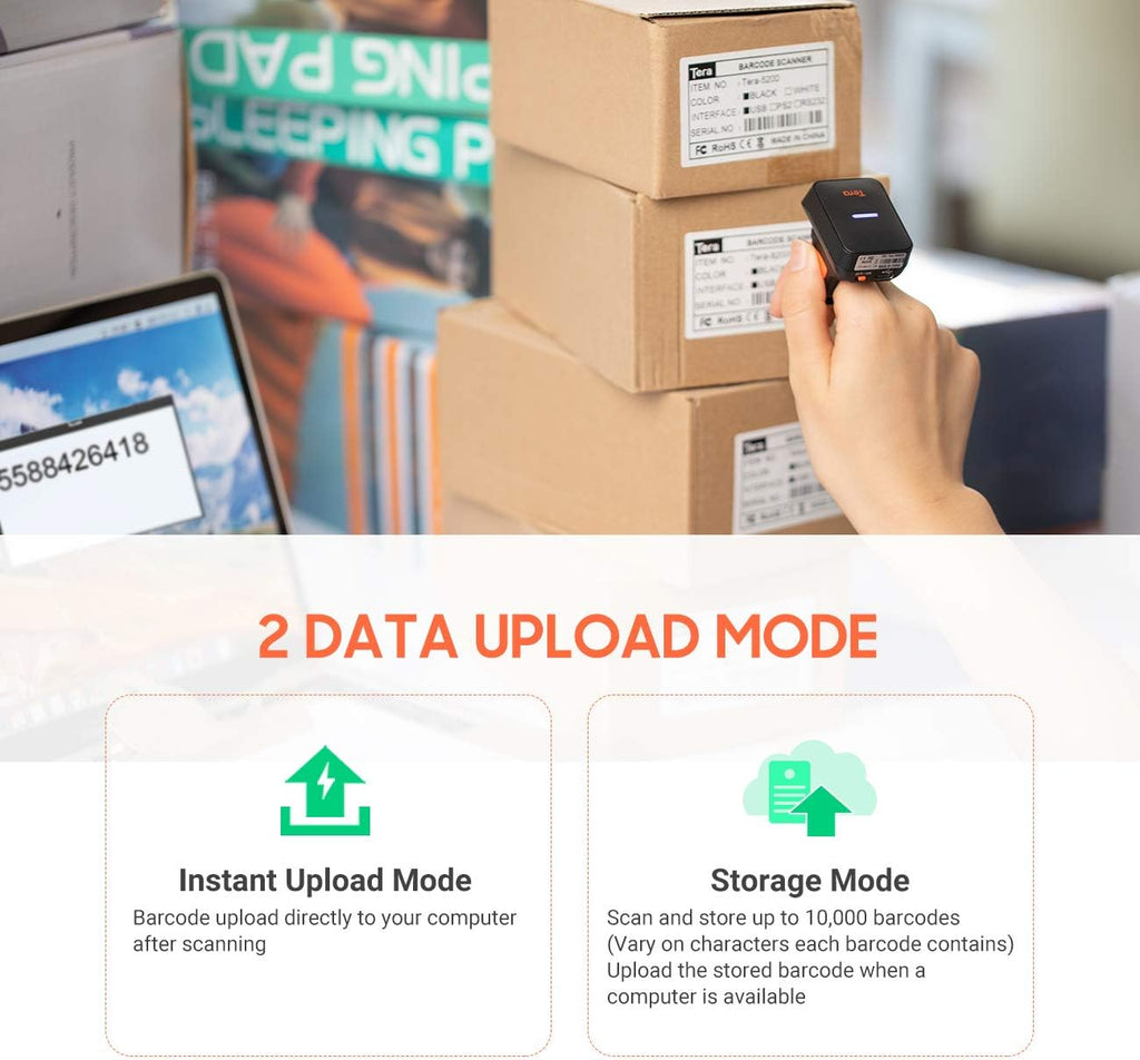 Wireless Ring Barcode Scanner with Bluetooth H108001