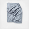Organic Crinkled Percale Fitted Sheet King Steel Blue N7360