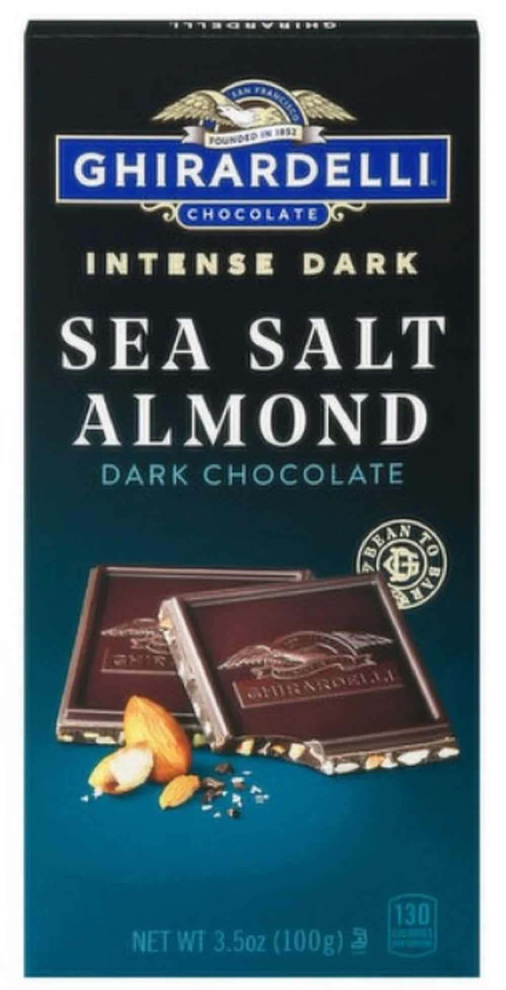 Intense Dark Chocolate Bar, Sea Salt Almond (Pack of 3) E9276