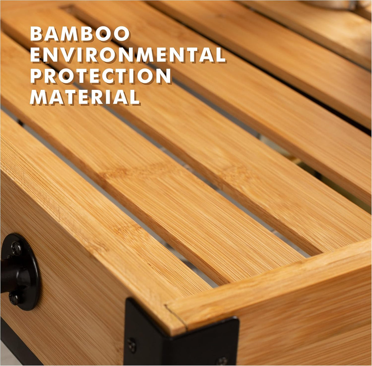 Bamboo Kitchen Cart with Mesh Shelves N527