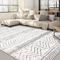 Grey 9x12 Machine Washable Area Rug F4590