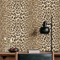 Gold Glitter Non-pasted 3D Embossed Leopard Print Wallpaper N99113