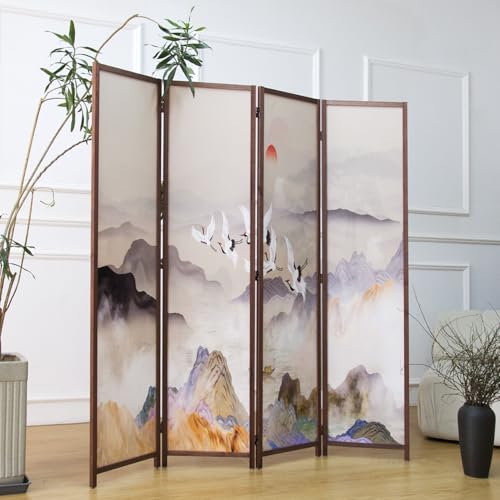 6 Panel Double Faced Room Divider Folding Wall Divider, 67" H x 94.5" W I777209