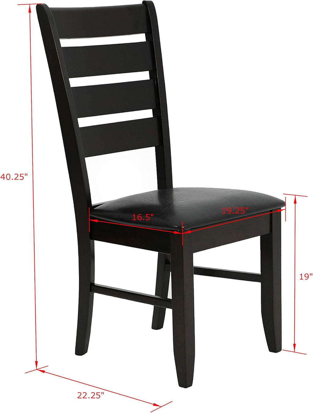 Slat Back Side Chairs Cappuccino and Black Set of 2 Z58394