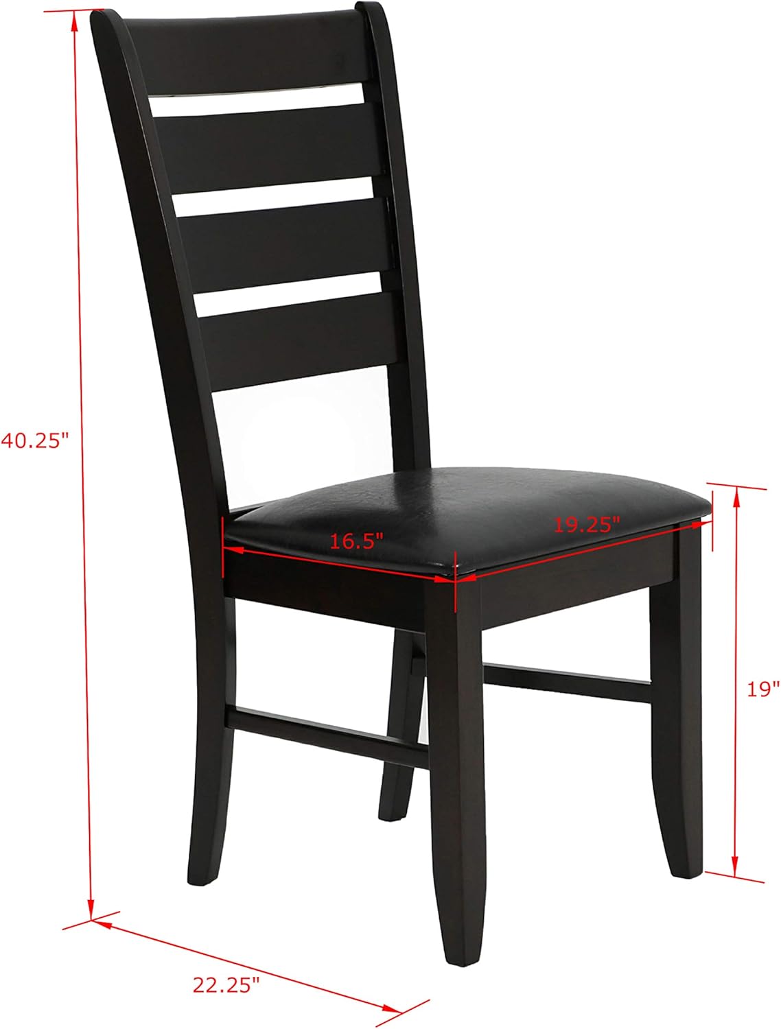 Slat Back Side Chairs Cappuccino and Black Set of 2 Z58394