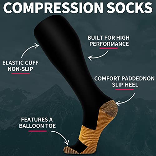 6 Pack Copper Compression Socks I523