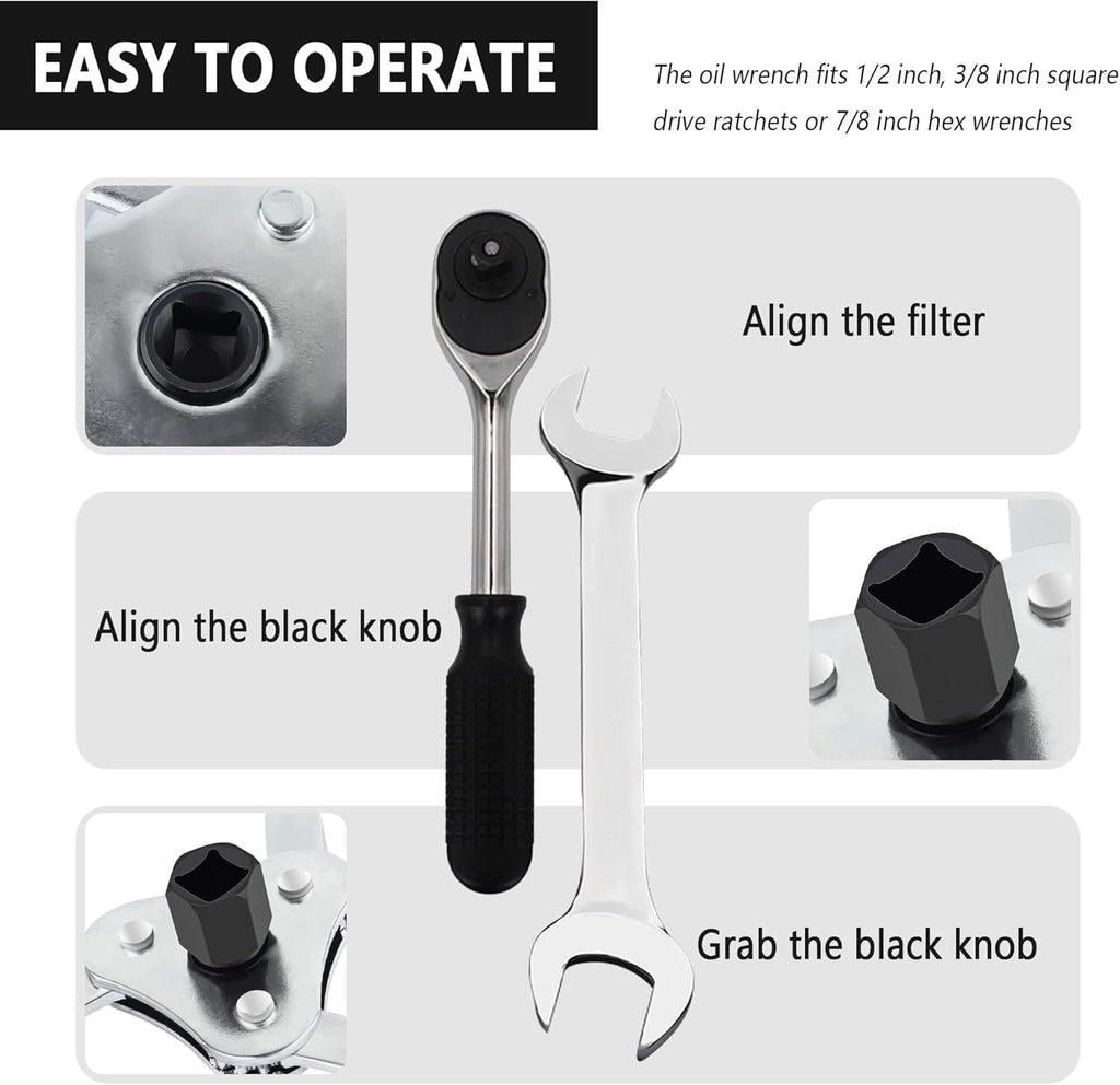 3 Jaw 2 Way Adjustable Oil Filter Wrench Tool D8801