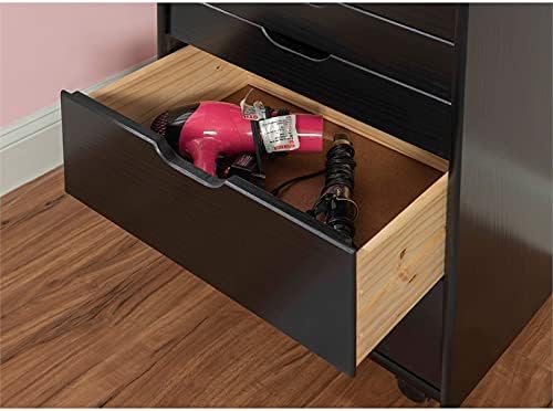 Black 8 Drawer Wood Dresser B8023