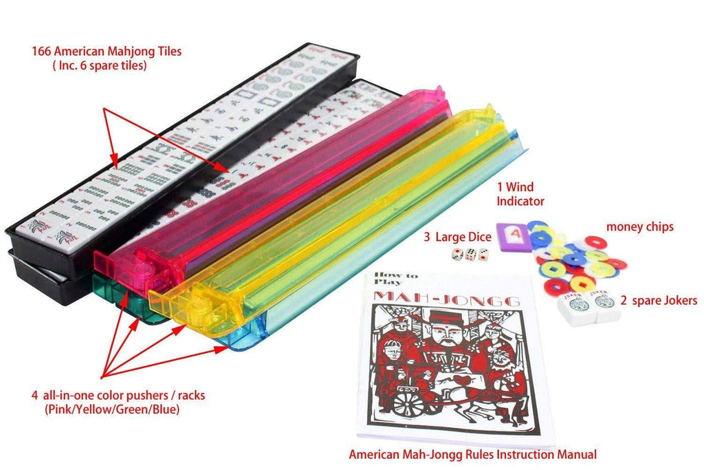 Violet Red 166 Tiles American Mahjong Set with Soft Bag T935