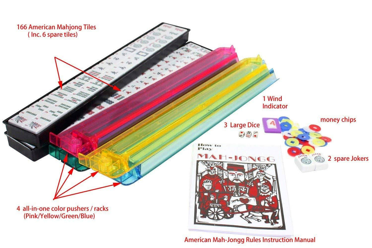 Violet Red 166 Tiles American Mahjong Set with Soft Bag T935