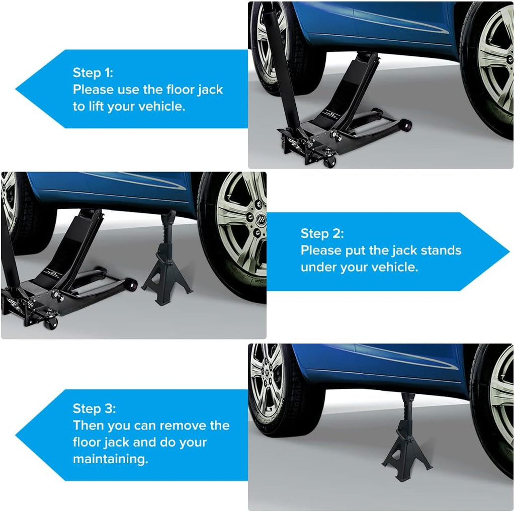 6 Ton Capacity Steel Jack Stands, 1 Pair K70392