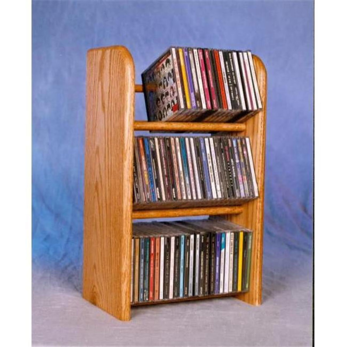 Solid Oak 3 Row CD Rack D406