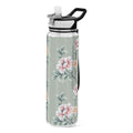 Pink Flowers Green Leaves 32oz Tritan Leakproof Sports Bottle B1300