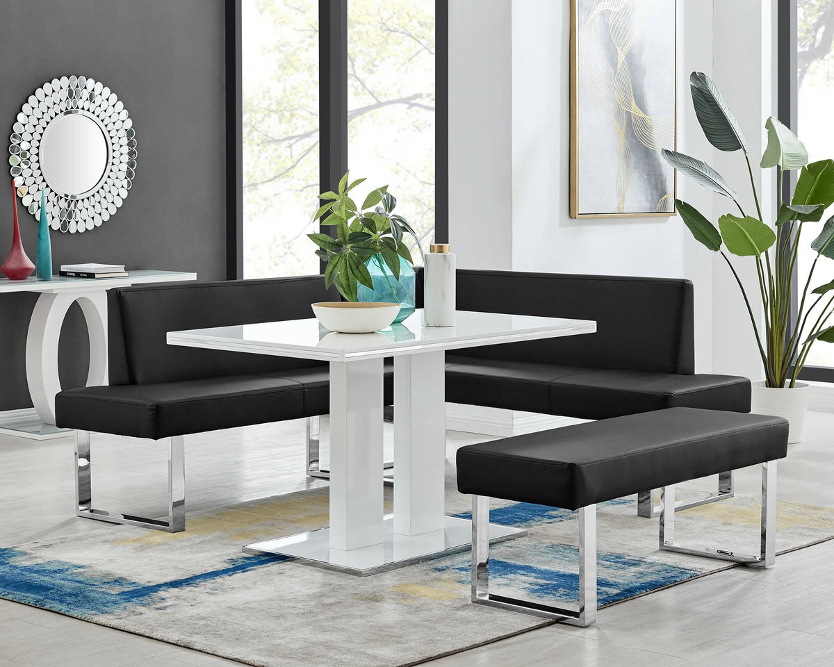 3-Piece Faux Leather & Wood Dining Set X86003