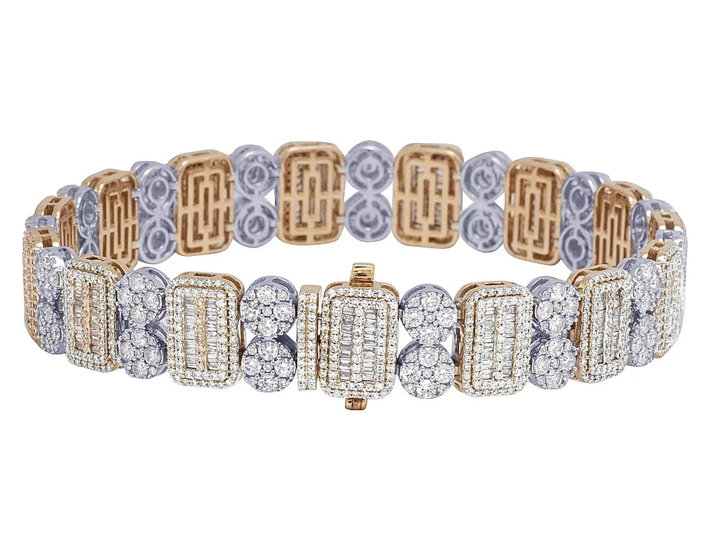 Two Tone Diamond Bracelet 11.75CT 8.5" J1342
