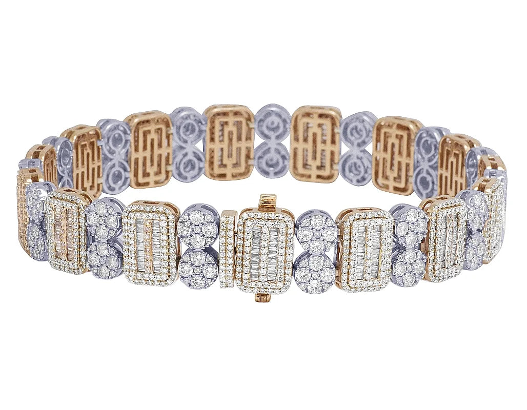 Two Tone Diamond Bracelet 11.75CT 8.5" J1342
