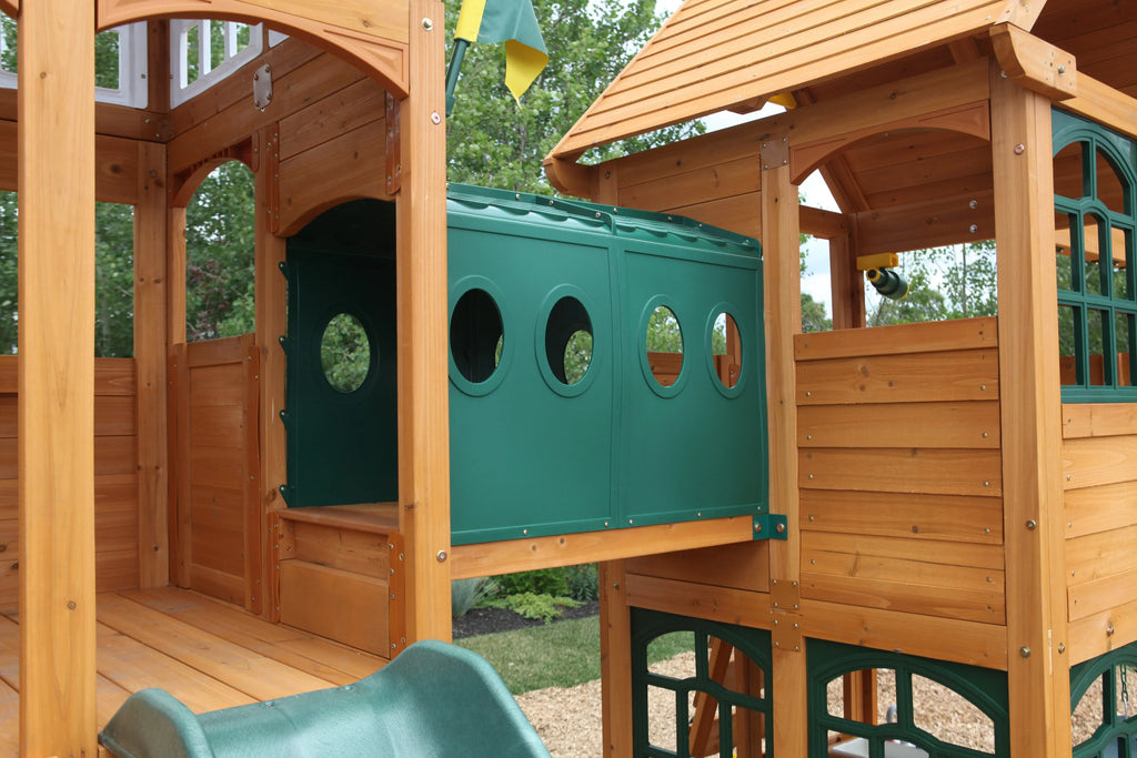 Wooden Swing Set with Tunnel, Slides and Kitchens F765