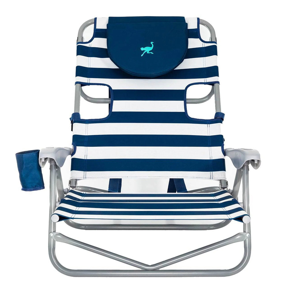 Striped Blue Reclining Beach Chair U17719