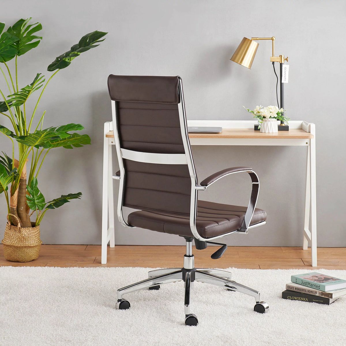 Brown Leather Ergonomic Executive Office Chair T77154