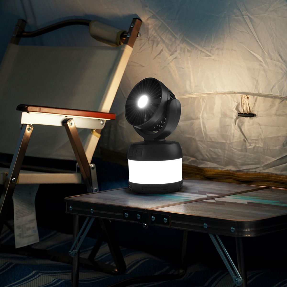 300 Lumen LED Rechargeable 3-in-1 Lantern, Fan, and Power Bank A1804