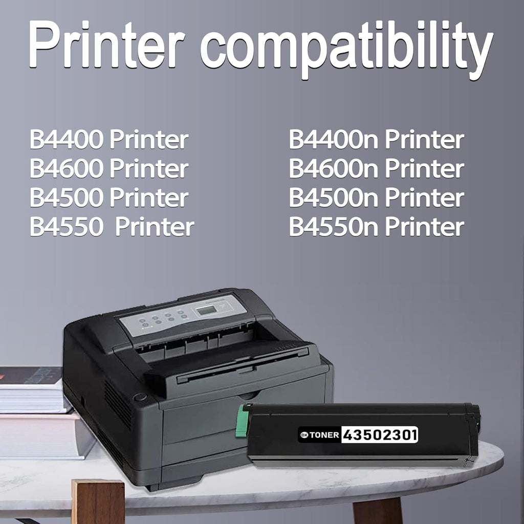 Black 2-Pack Toner Cartridge for OKI Printer S6206