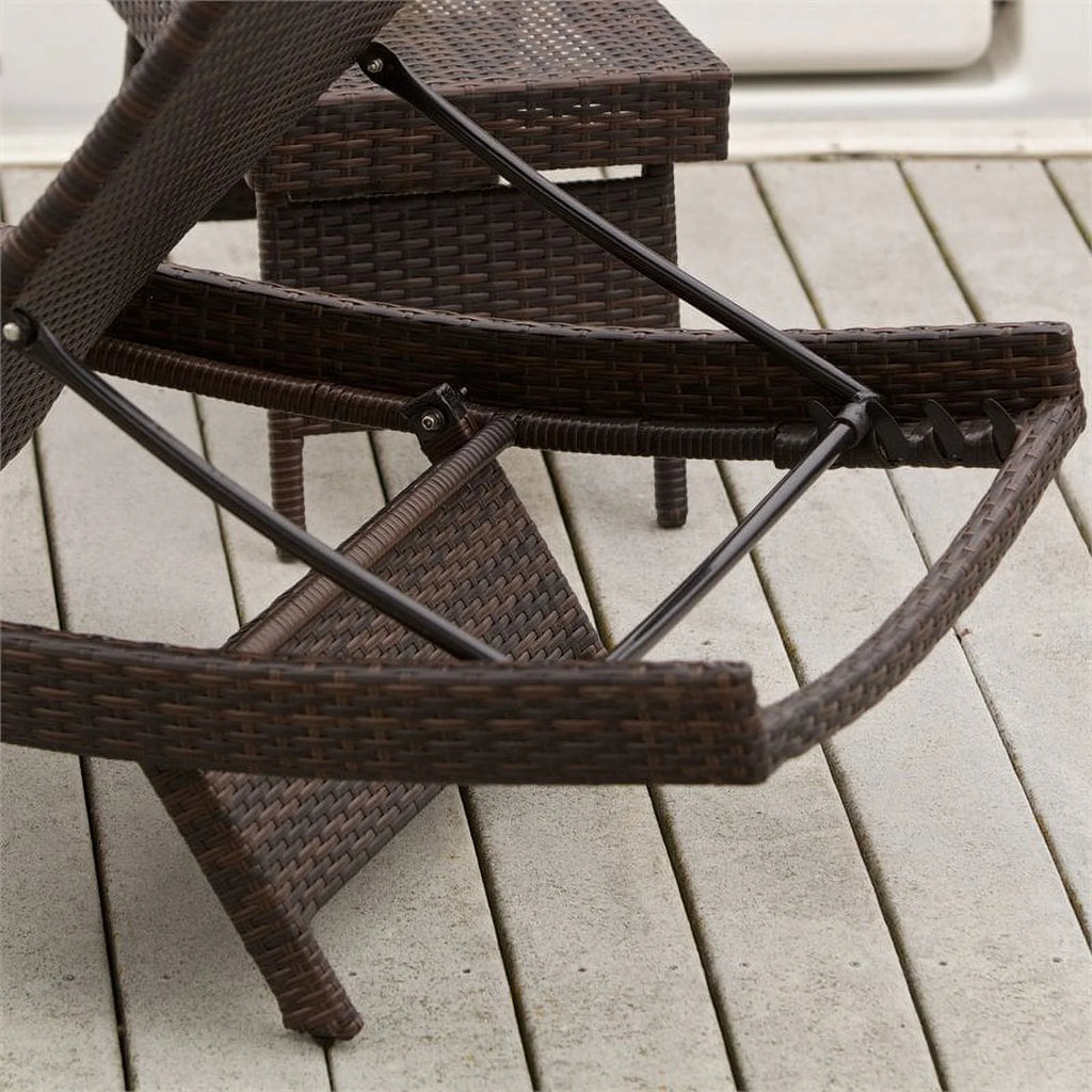 Brown Wicker Adjustable Chaise Lounge G959