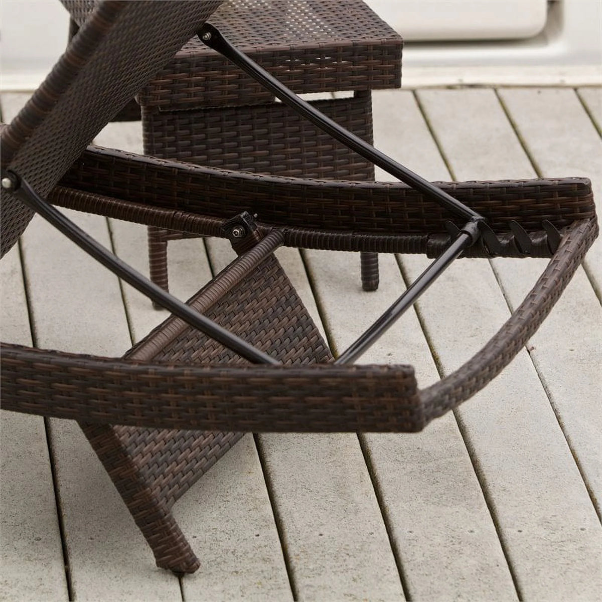 Brown Wicker Adjustable Chaise Lounge G959