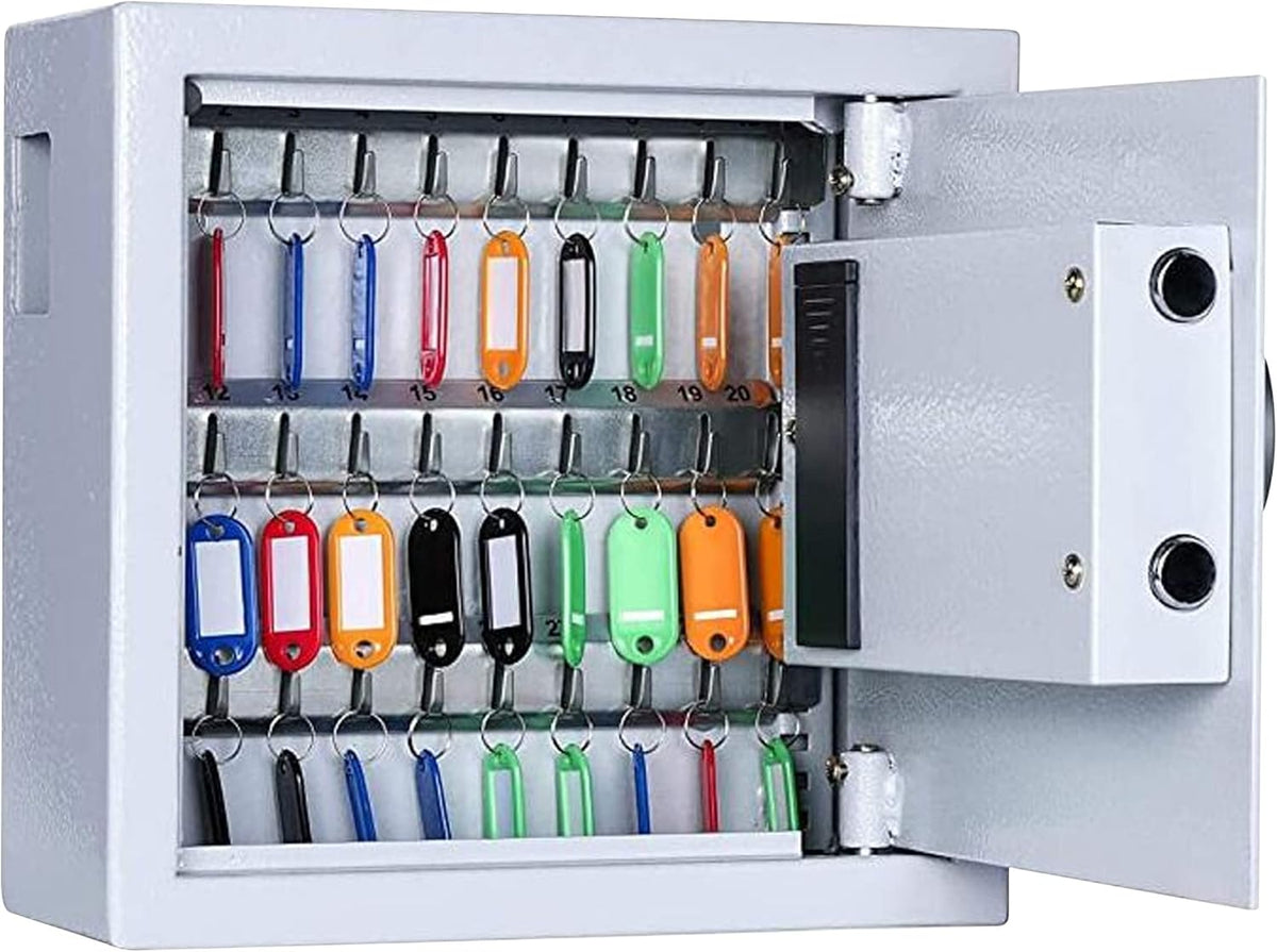 Key Cabinet with Digital Lock, Wall Mounted Metal Steel Key Safe, 30 Keys Capacity W861