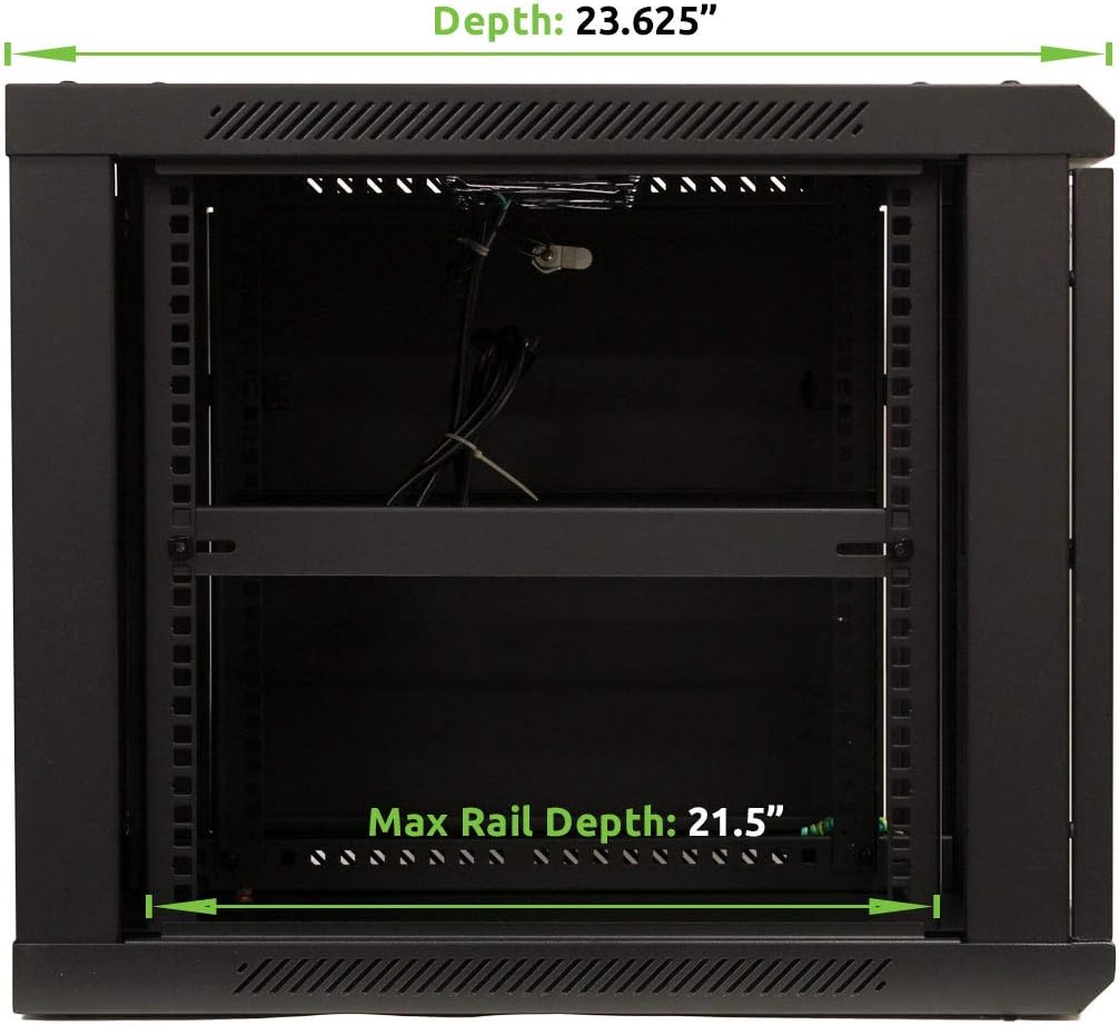 9U Wall Mount Network Server Cabinet Rack Enclosure Glass Door Lock F453
