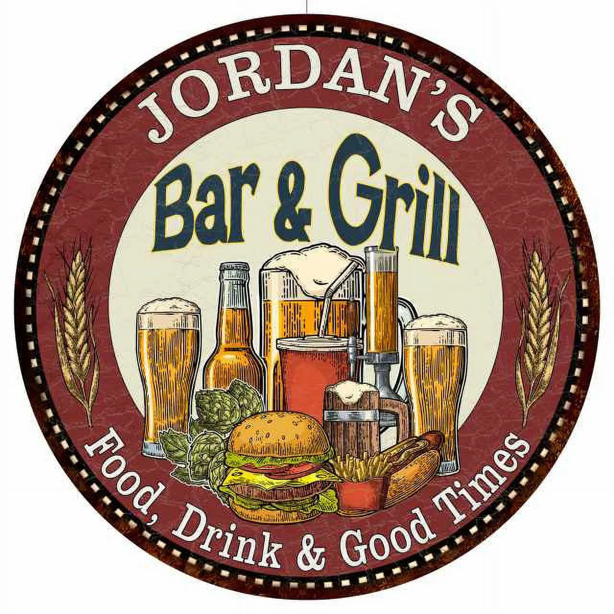 12" Round Metal Sign Kitchen Wall Decor W7989