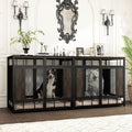 71" Heavy Duty Wood Dog Crate with Removable Divider C19184
