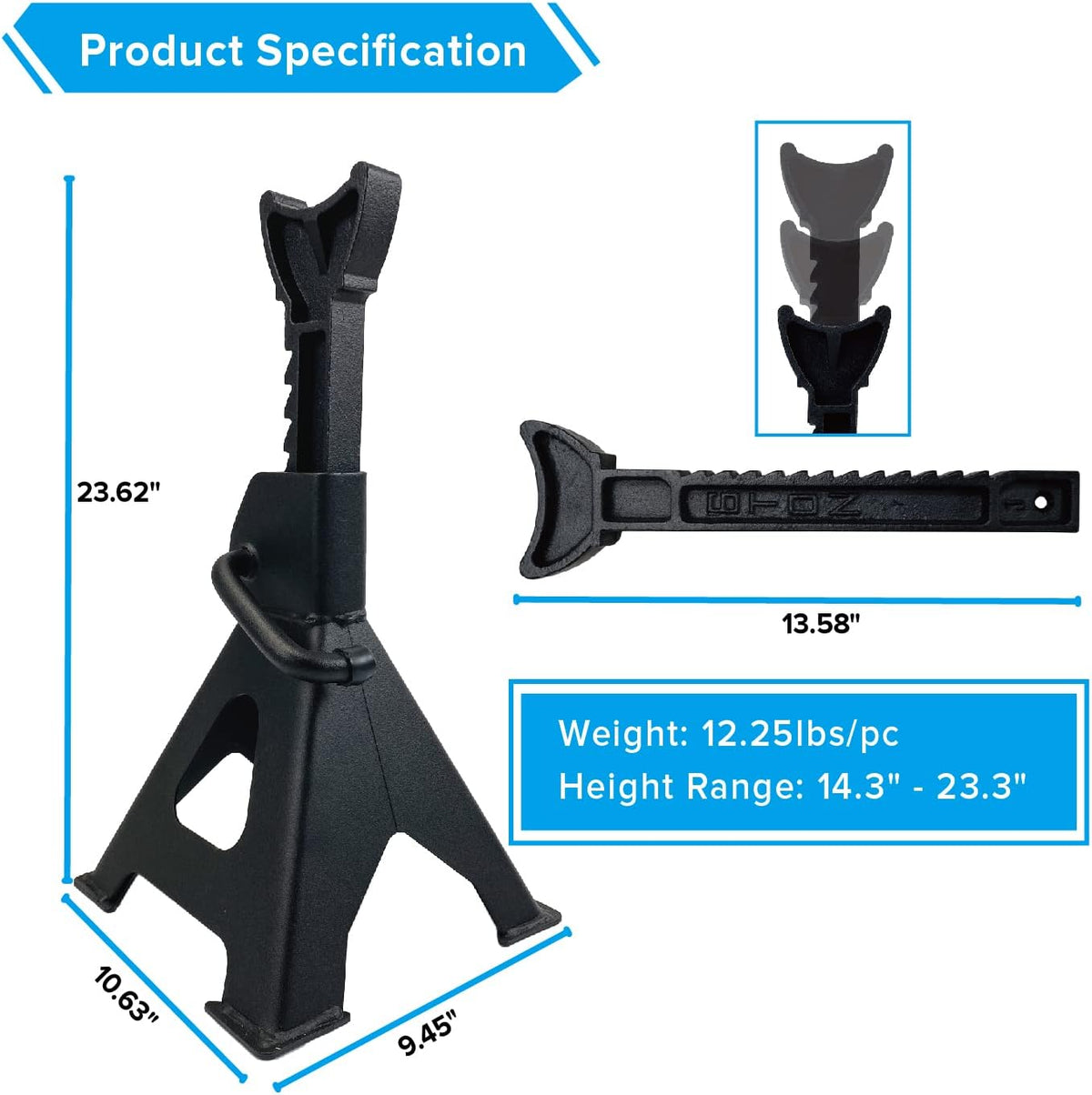 6 Ton Capacity Steel Jack Stands, 1 Pair K70392