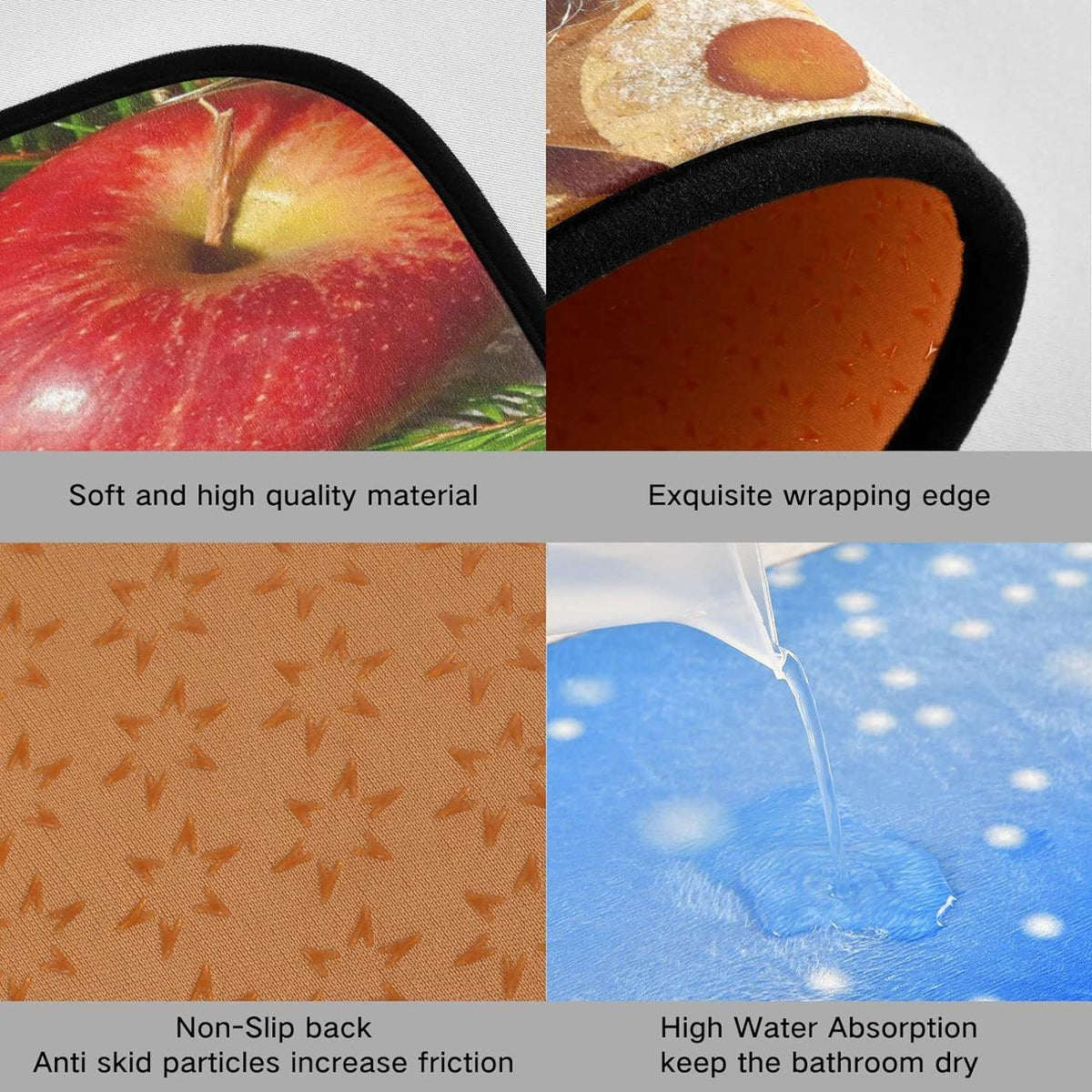 Gingersnap Kitchen Mats Set of 2 Non Slip Anti Fatigue Floor Runner Rug U4709