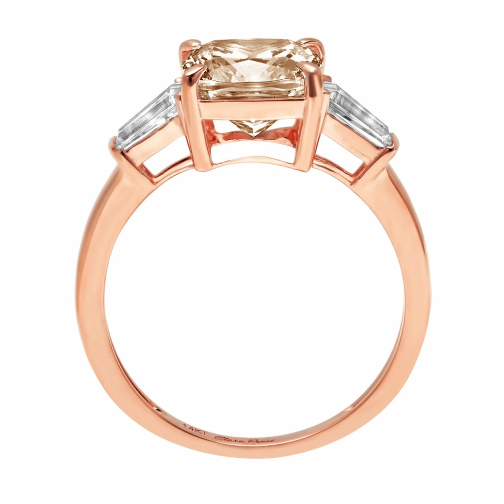 3 Stone Champagne Simulated Diamond Ring W293280