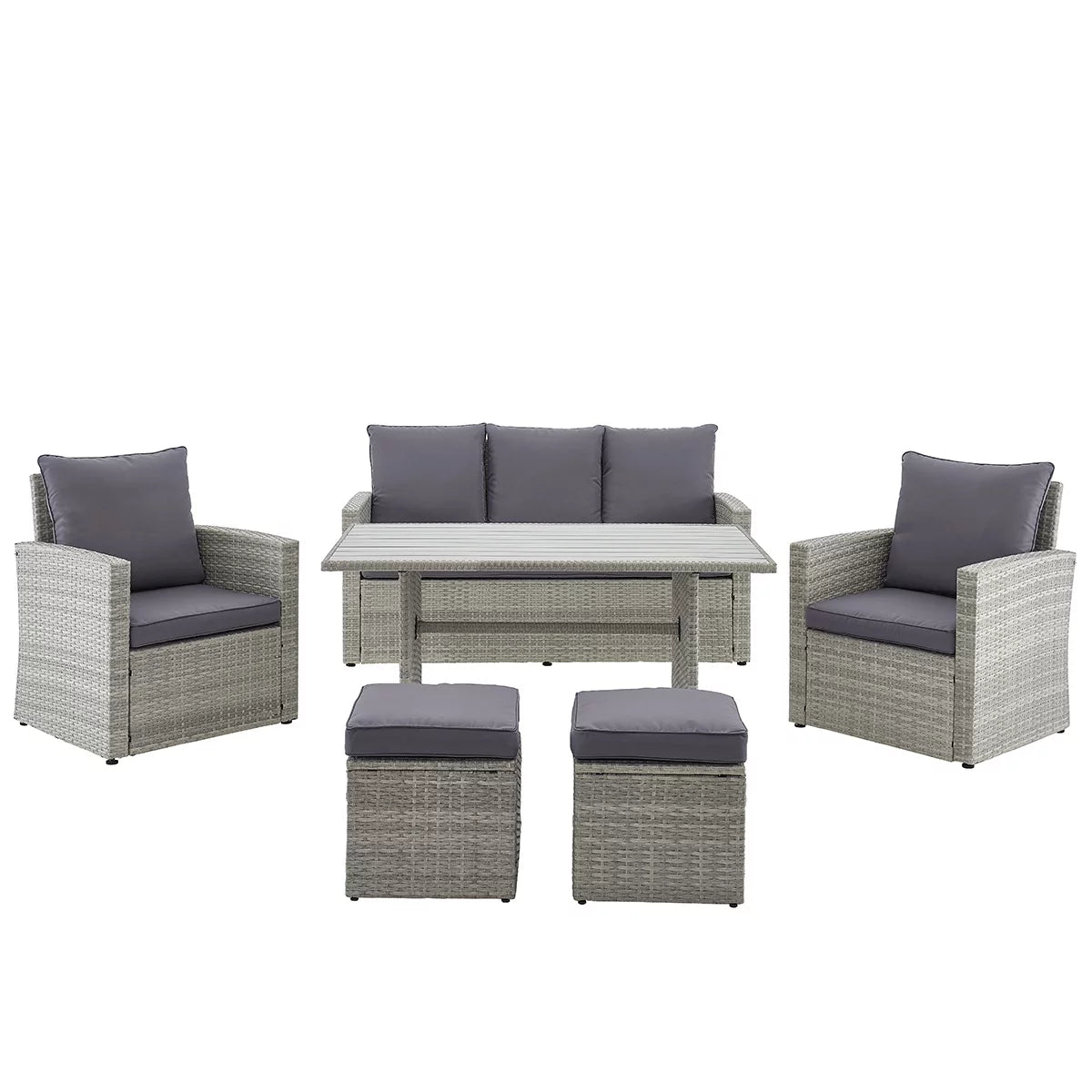 6 Pcs Outdoor Patio Dining Set 7 Seats Cushioned S1804
