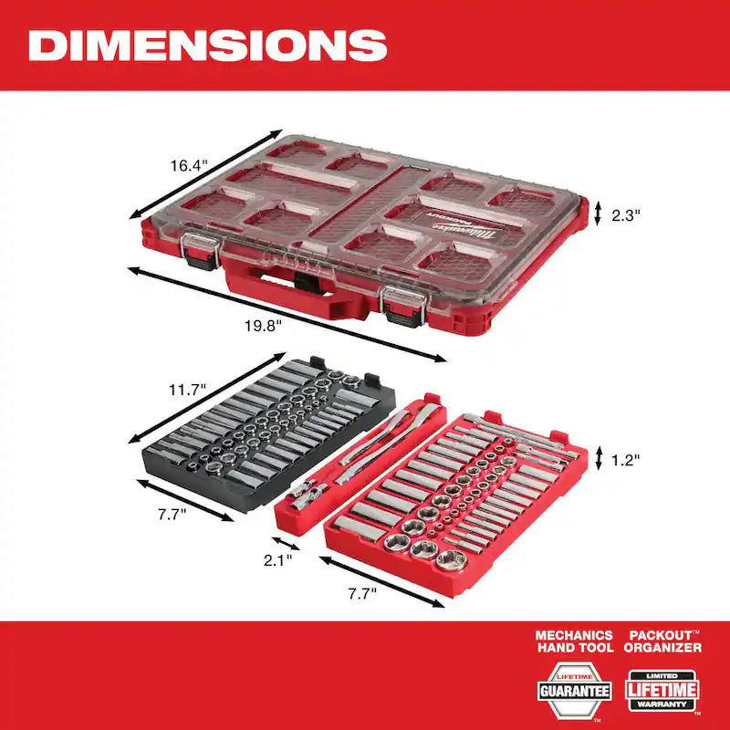 3/8 in. and 1/4 in. Drive SAE/Metric Ratchet and Socket Mechanics Tool Set (116-Piece) X922915