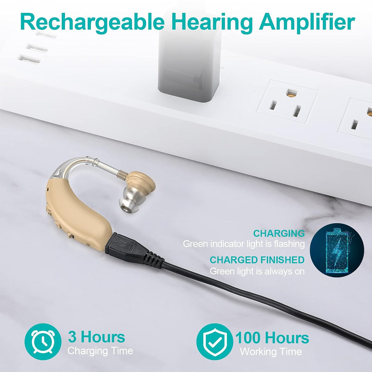 Rechargeable Hearing Aids with Noise Cancelling F92896