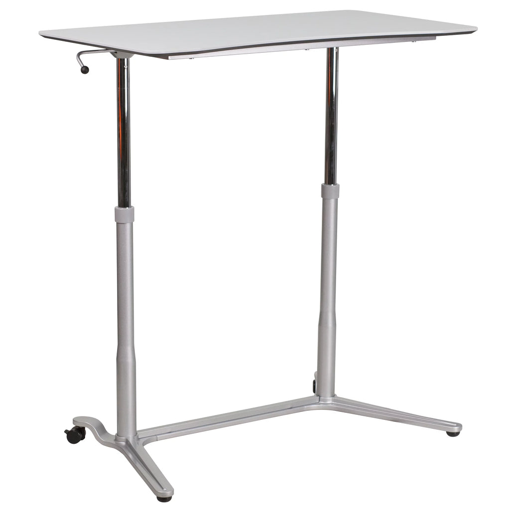 Light Gray Ergonomic Desk D318954