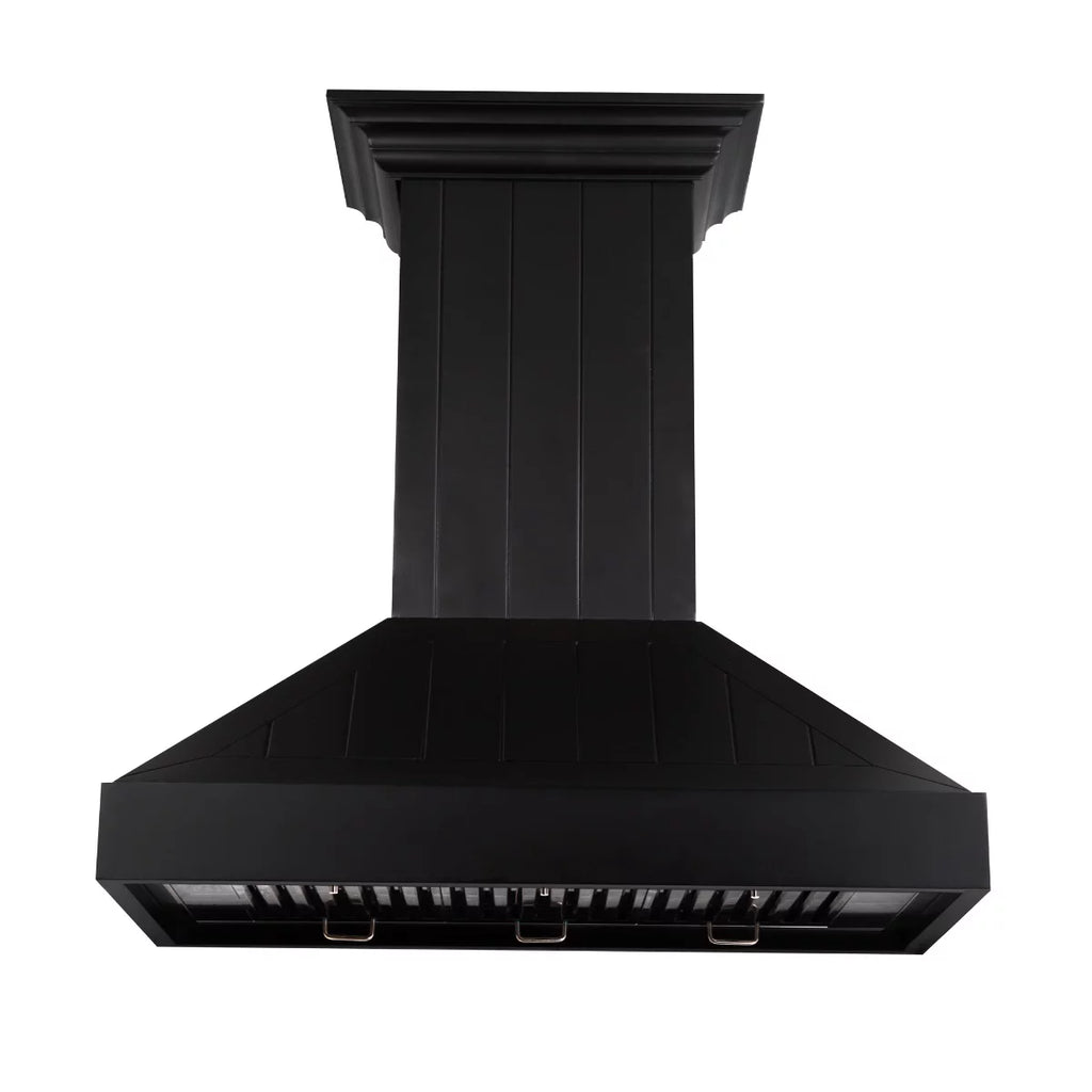 30 in. Black Wooden Wall Mount Range Hood D7588