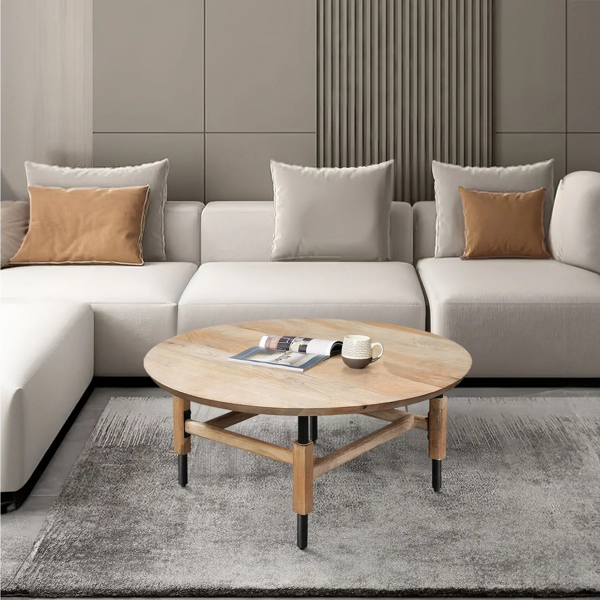Round Mango Wood Coffee Table H73391