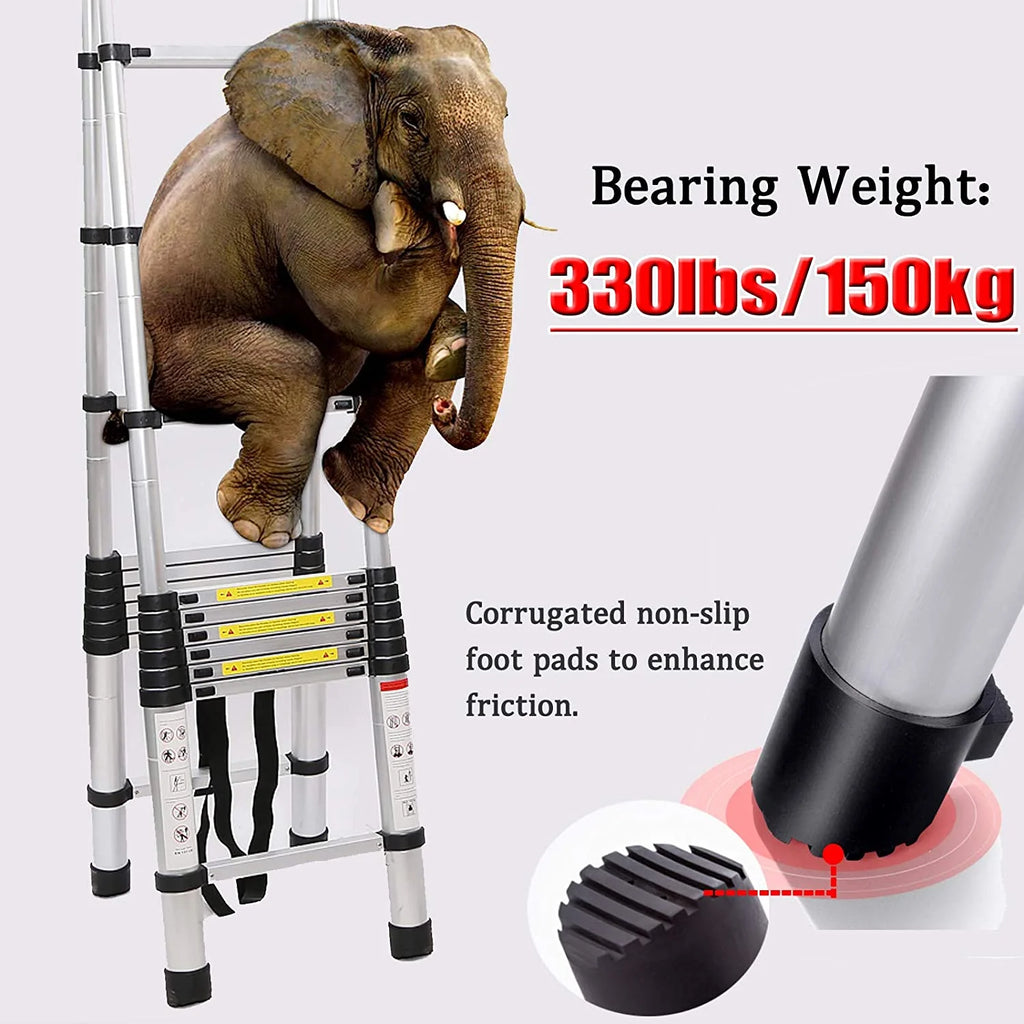 5+6 Steps Foldable Telescopic Aluminum Ladder K74339