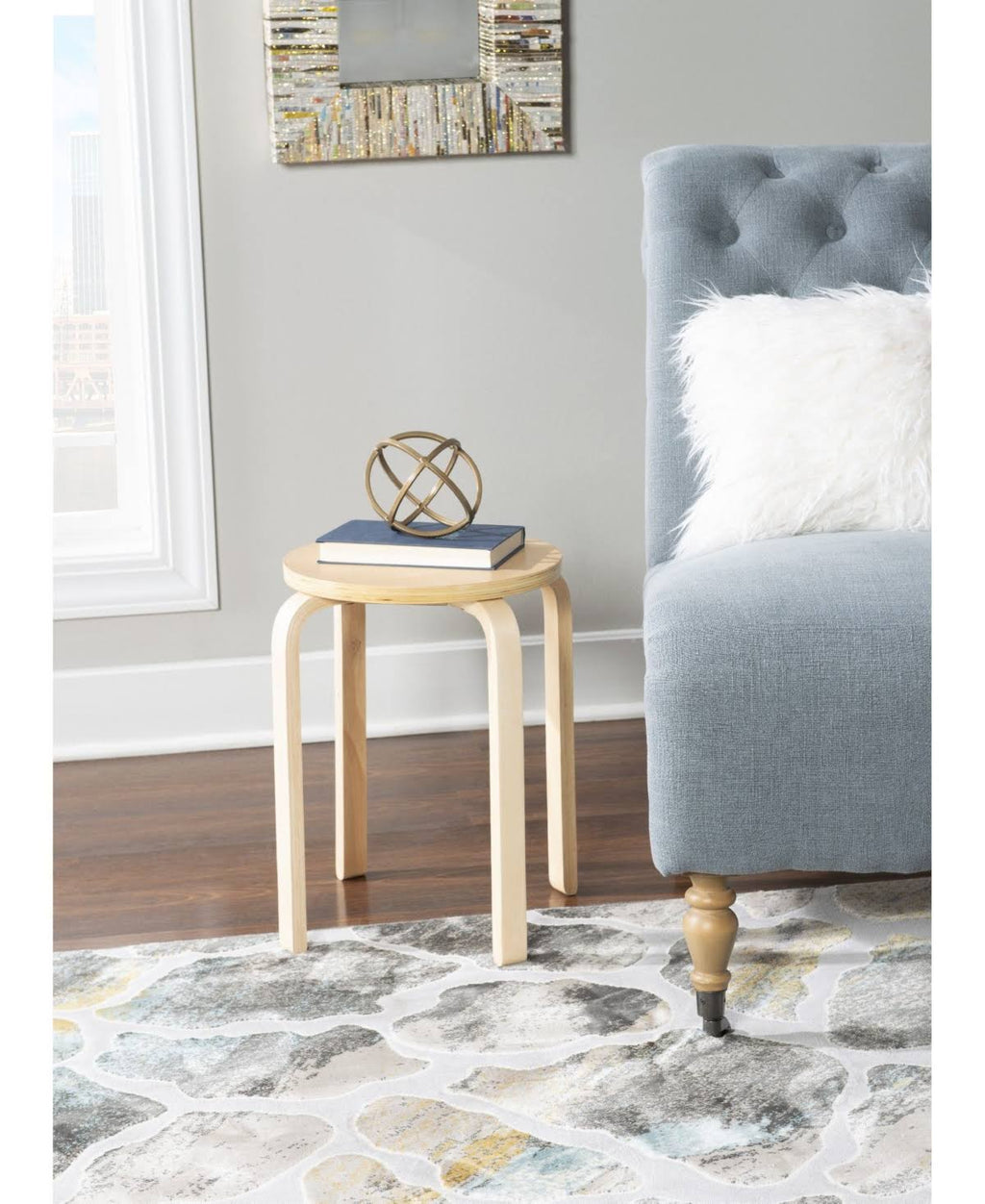 Natural Bentwood Stools, Set of 4 B5243