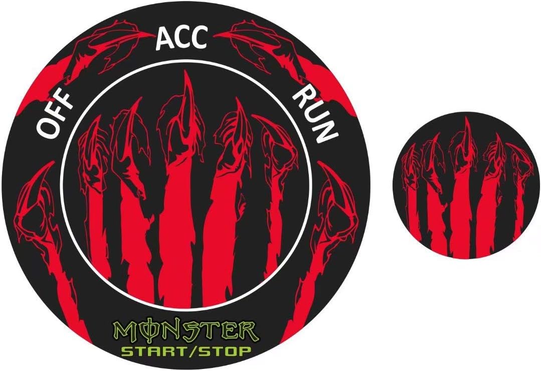 Engine Start Stop Button Overlay Ruby Red Sticker Emblem O601223