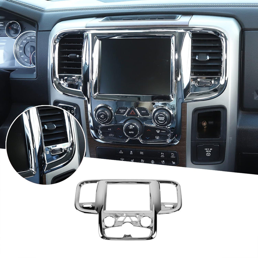 Red Carbon Fiber ABS Center Control Touch Screen Trim Cover for Dodge RAM 2011-2017 B98848