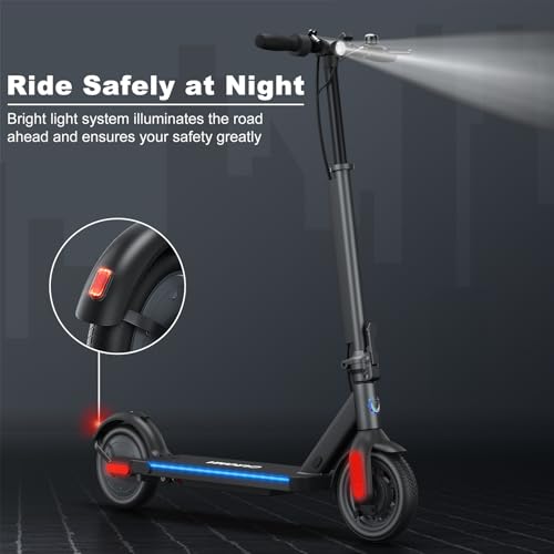 Electric Scooter with Folding, Solid Tires, Dual Braking, Cruise Control T179
