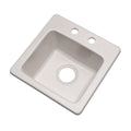 Composite Granite Prep Sink with Two Holes, 16-Inch, Soft White M898387