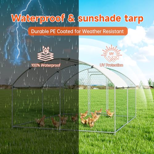 Large Metal Chicken Coop with Anti-UV Cover R3444